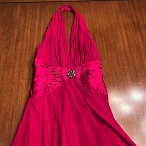 Maggy London Fuchsia Halter Midi Dress